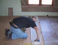 laying tile